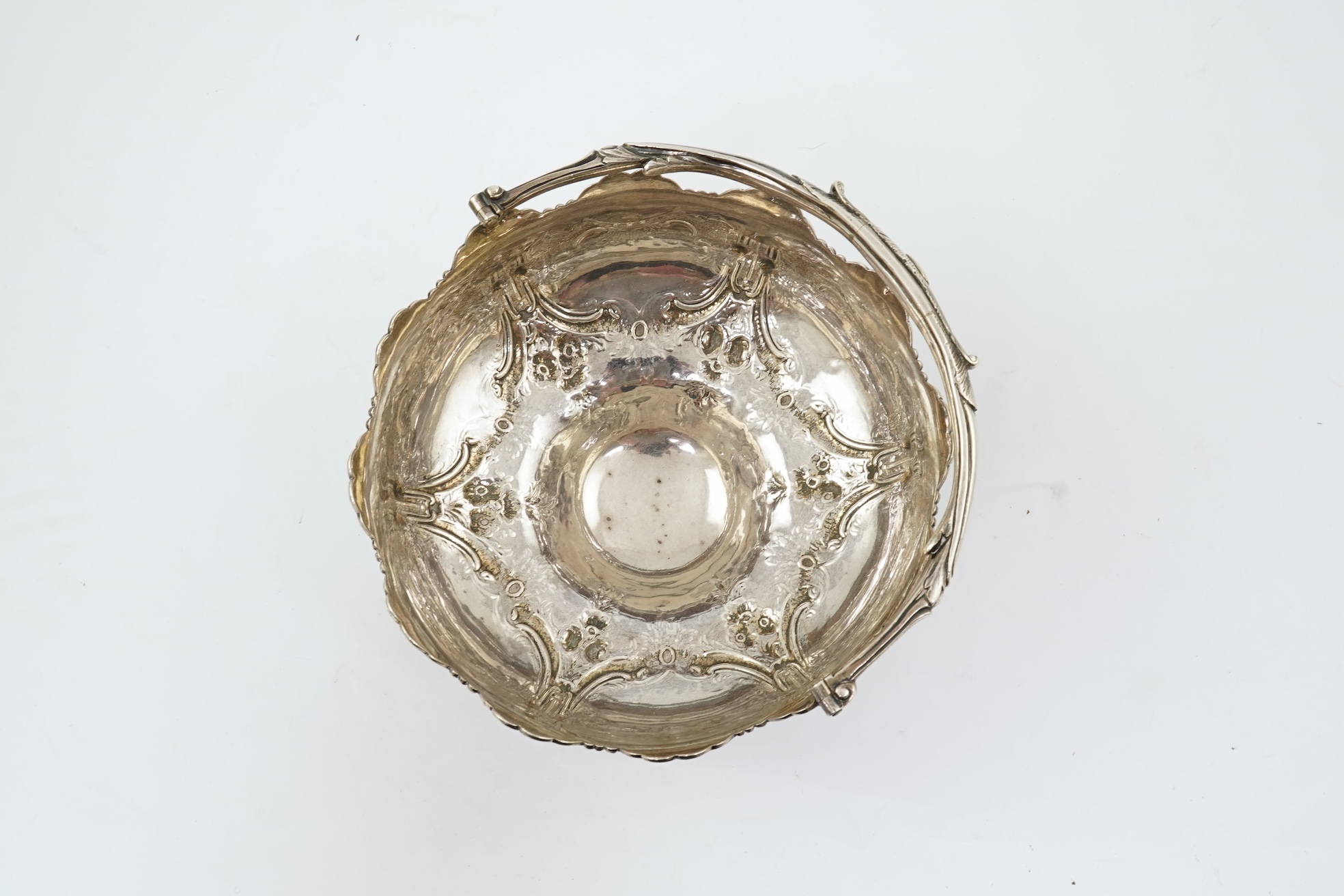 A Victorian silver circular basket, by Daniel & Charles Houle